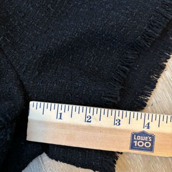 DO+BE Faux Leather Belted Black Tweed Shorts L High Waist Fringe Hem Biker Chic - Picture 9 of 9